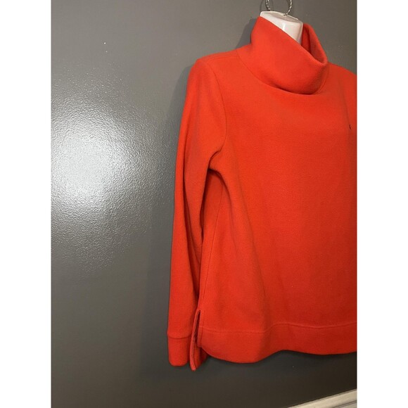 Tommy Hilfiger Sweater Womens Medium Red Fleece Cowl Neck Pullover Flag Logo - Picture 2 of 6